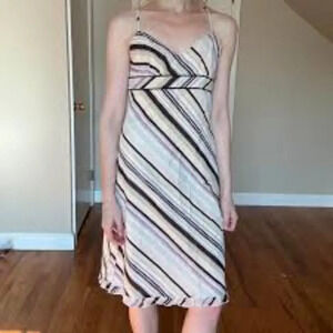 Express Y2K Pastel Multi Color Striped Summer‎ Dress Size Small